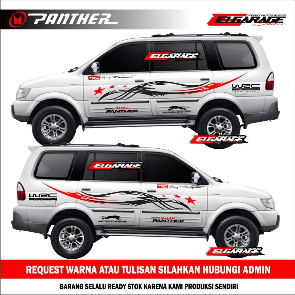 Stiker mobil panther stiker list body samping mobil isuzu panther stiker mobil panther terbaru ptr3