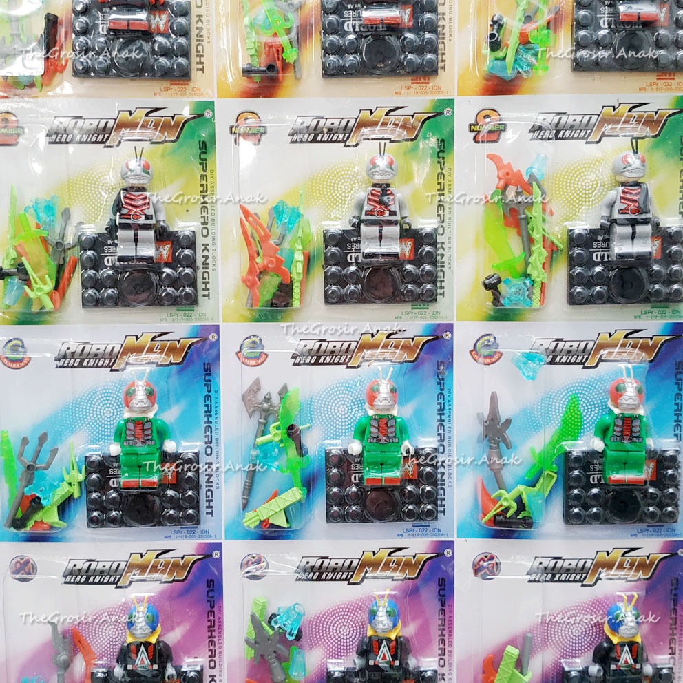 TGA Block Roboman Kamen Rider Hero Knight Mainan DIY Balok Susun Mini Figure Masked Rider