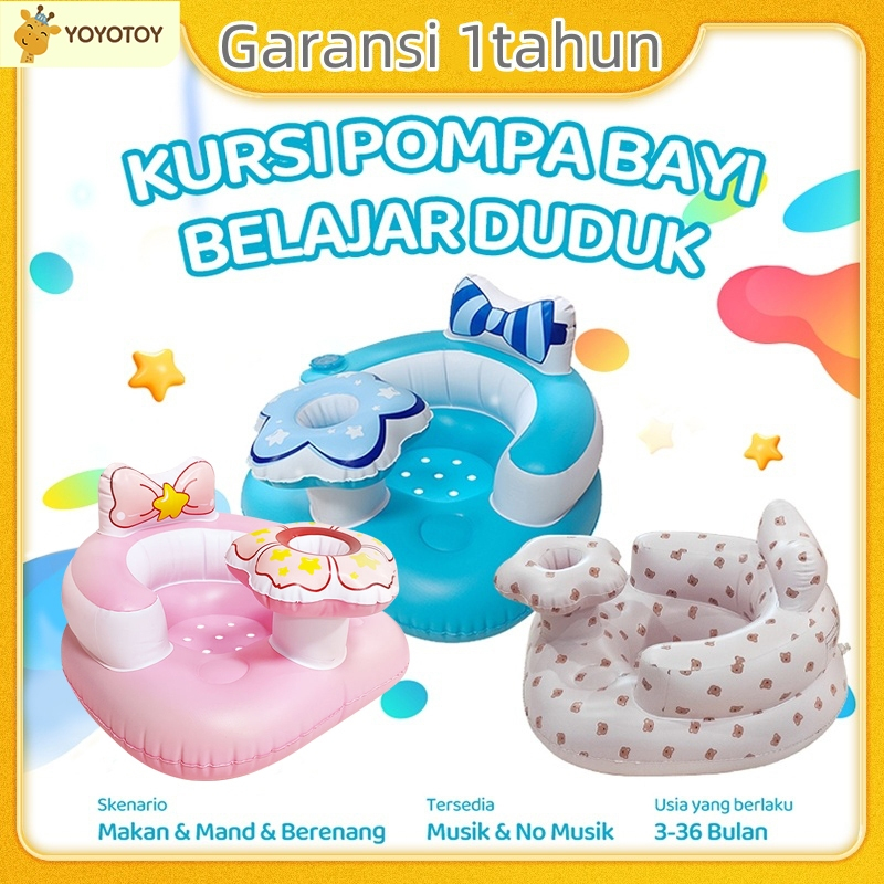 Kursi Sofa Bayi Belajar Duduk 6 Bulan Kursi Makan Bayi / Balon Duduk Bayi（Pompa Udara Internal)
