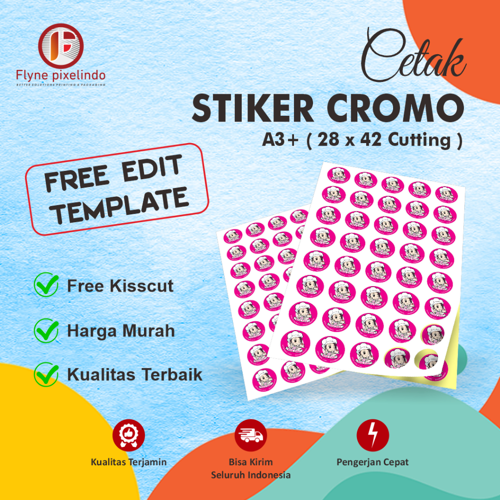 

CETAK STIKER CHROMO KIS CUT A3 MURAH /CETAK STIKER LABEL KEMASAN MAKANAN MINUMAN ONLINE SHOP