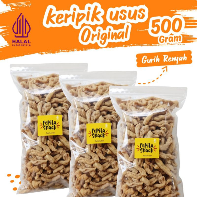 

Keripik Usus Ayam Super Crispy Original Gurih Renyah 500gram