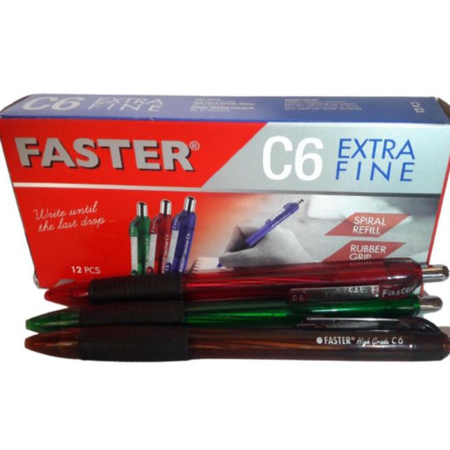 

12pc PULPEN FASTER C6 PEN BOLPOIN FASTER C6 CETEK f O3Z2