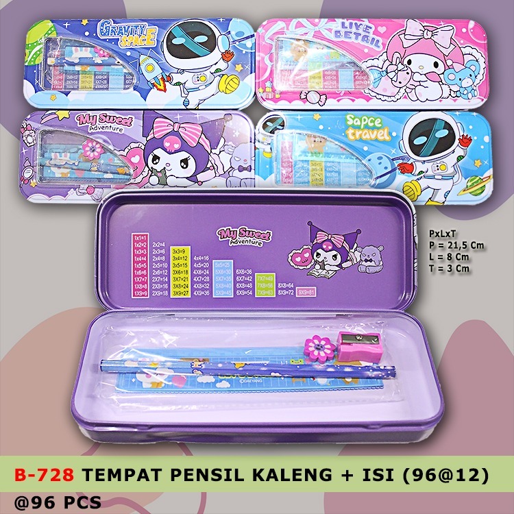 

Apazada - Kotak Pensil Kaleng + Isi Karakter Sanrio 2 Tingkat / Tempat Pensil B-728