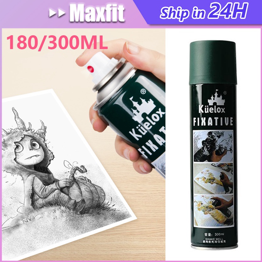 

3ML KUELOX Fixative Spray Lukis Drawing Professional Spray Varnish Lukisan Pelindung Lukisan Pensil Painting t B5B7