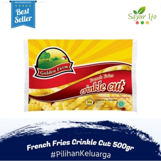 

Golden Farm Kentang Goreng Crinkle Cut 500 Gram / Pack Fresh Frozen Potato Beku Cemilan Instant