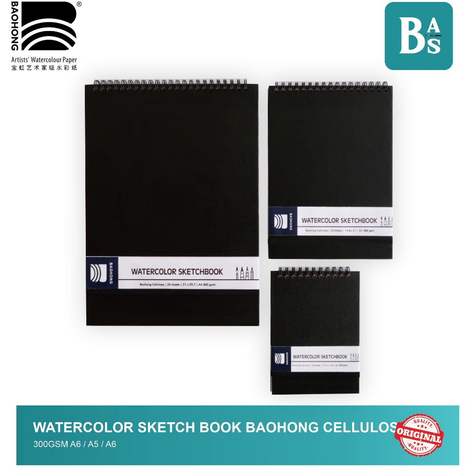 

Alat Tulis Buku Gambar Sketsa Watercolour Sketchbook Baohong Cellulose 3gsm A6 A5 A4 By Bali Art Supplies r J4Y4