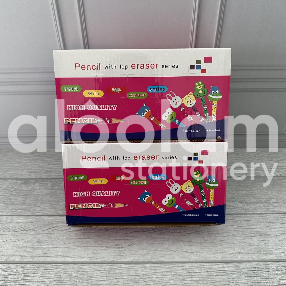 

SATU PACK 24 PCS PENSIL PLUS PENGHAPUS KARAKTER HEWAN LUCU i B6A6