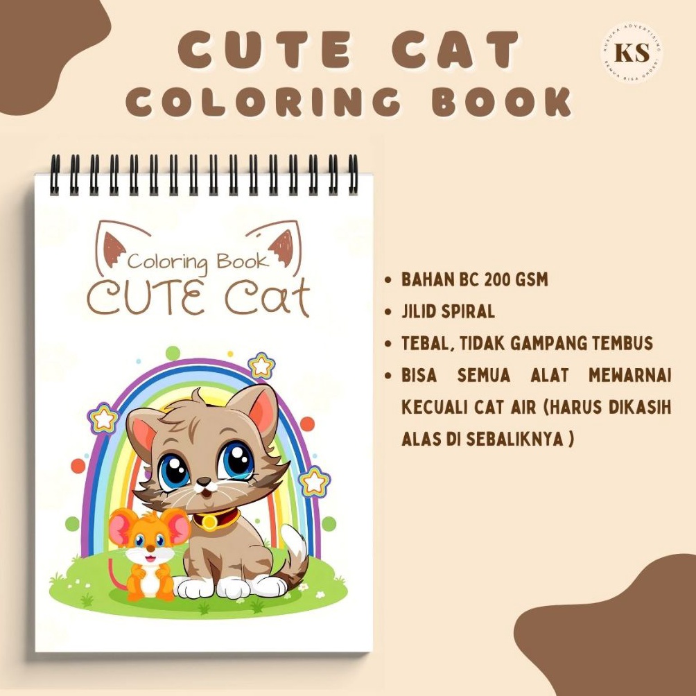 

Cute Cat Relaxing Coloring Book Activity Buku Mewarnai Anak Remaja Dewasa Aesthetic Kertas Tebal l IC5