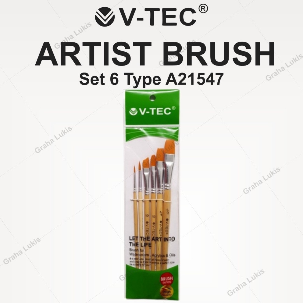 

VTec Brush A21547 Set 6 Kuas Lukis Set 6 q Y4X7