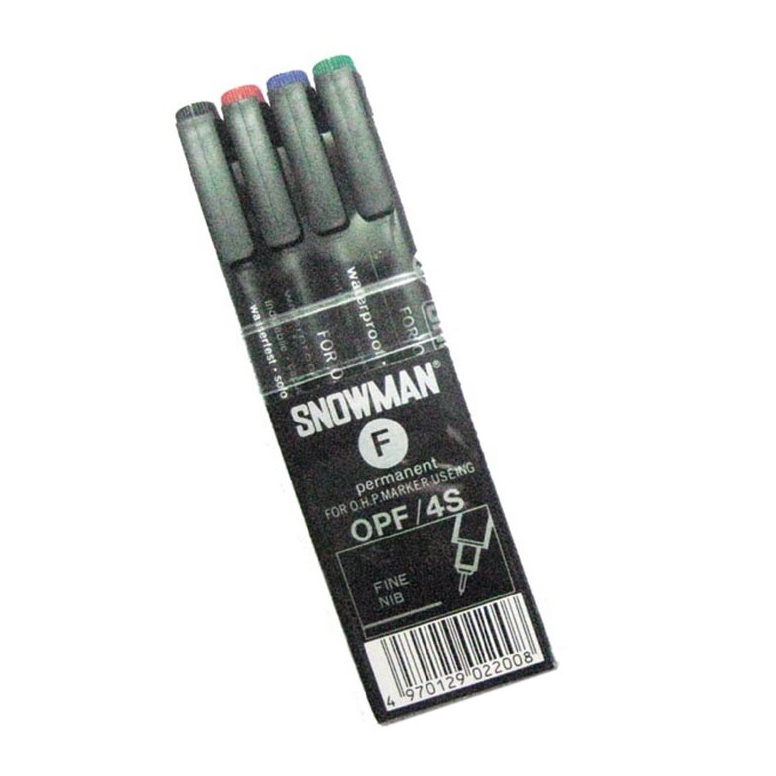 

SET Spidol Permanent Marker Snowman OHP F M 4 Warna MURAH m F6K6