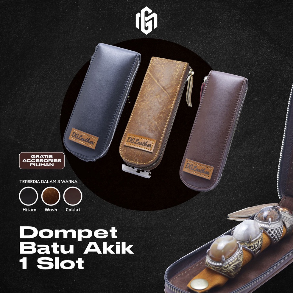 KODE P33O DOMPET TAS BATU AKIK PERMATA GEMSTONE KULIT ASLI MODEL 1 SLOT  DOMPET CINCIN BATU AKIK TER