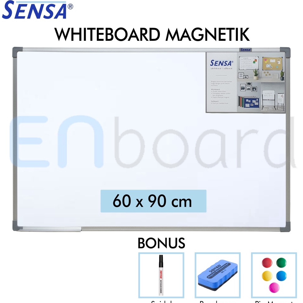 

Papan Tulis Whiteboard White Board Gantung Magnet Single Face Sensa 6 x 9 cm v L4T6