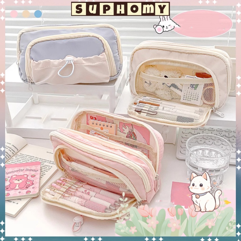 

Tempat alat tulis kotak pensil aesthetic Tas PenaTempat Pencil Tas Pensil kapasitas besar p PS3