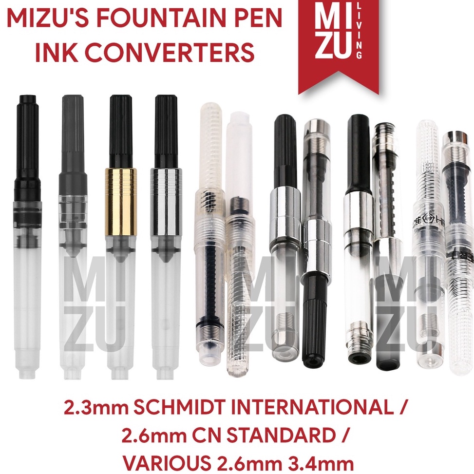 

MIZU FOUNTAIN PEN INK CONVERTER SCHMIDT INTERNATIONAL 23 26 34 ETC o A1Z8