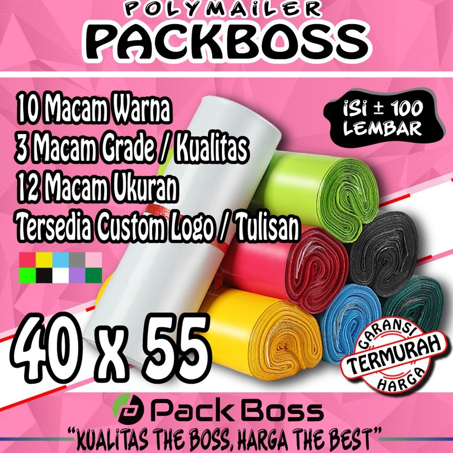 

POLYMAILER PACKBOSS 4x55 HARGA ISI 1 LEMBAR KUALITAS BOSS HARGA JOSS LANGSUNG PABRIK b TL4