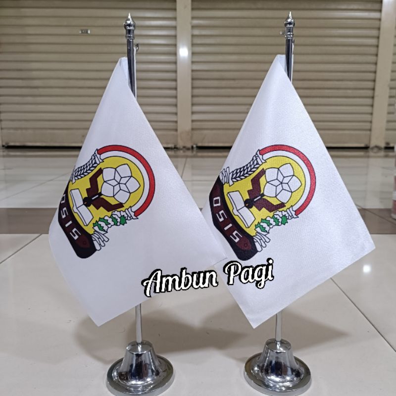 

best seller tiang stenlis meja+bendera sekolah OSIS SMP dasar putih