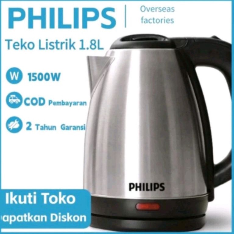 KODE Y17P Teko Listrik Philips Pemanas air 18 l stainless steel kettle elektrik pemanas air terlaris