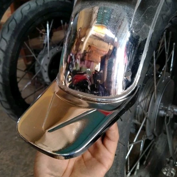 kepet spakbor belakang besi chrome cb gl rx king