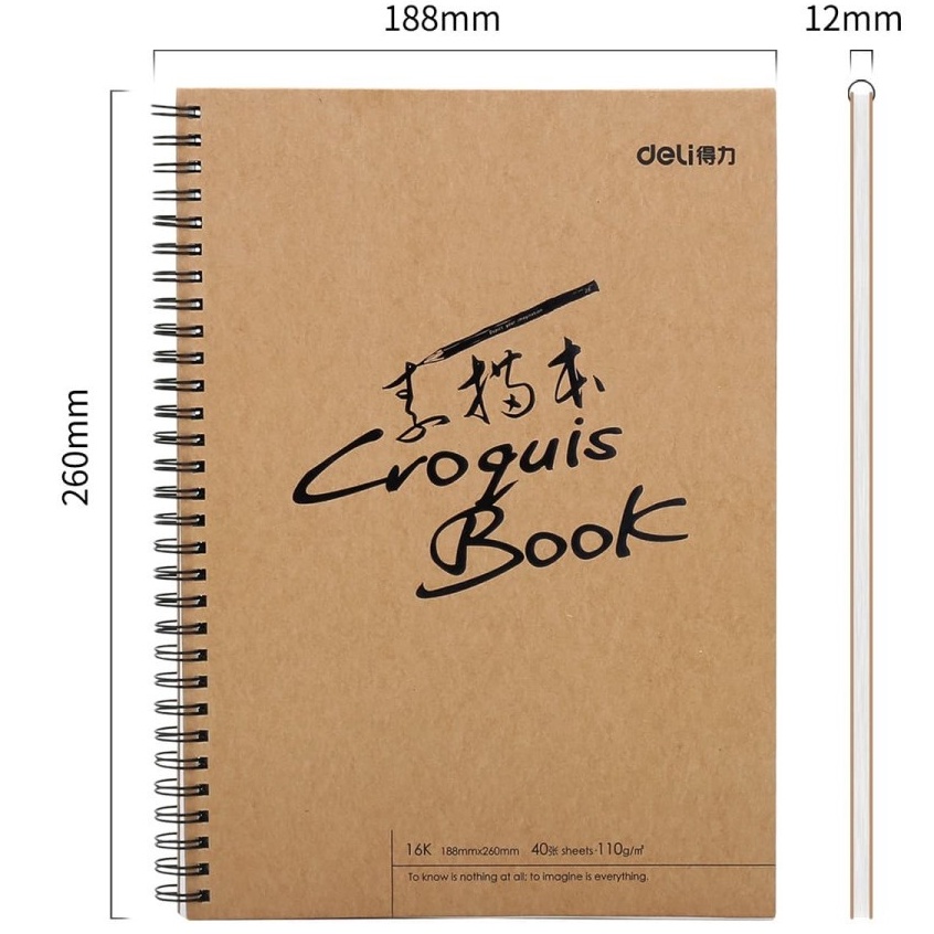 

Deli Sketch book B5 4 lembar kraft paper vertikal 7361 x I7G4