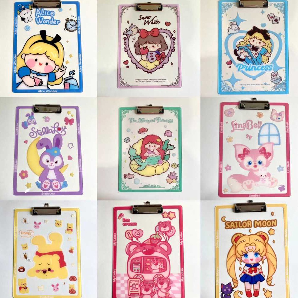 

Papan klip Ujian Karakter Sanrio Disney Pooh Lotso Buzz Sailormoon Alice Lucu Unik Hadiah Gift c Y8J4