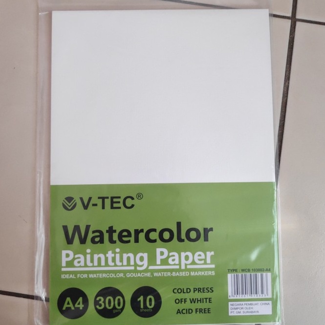 

Kertas Gambar Vtec A4 Watercolor Painting Paper 3 GSM e J5I3