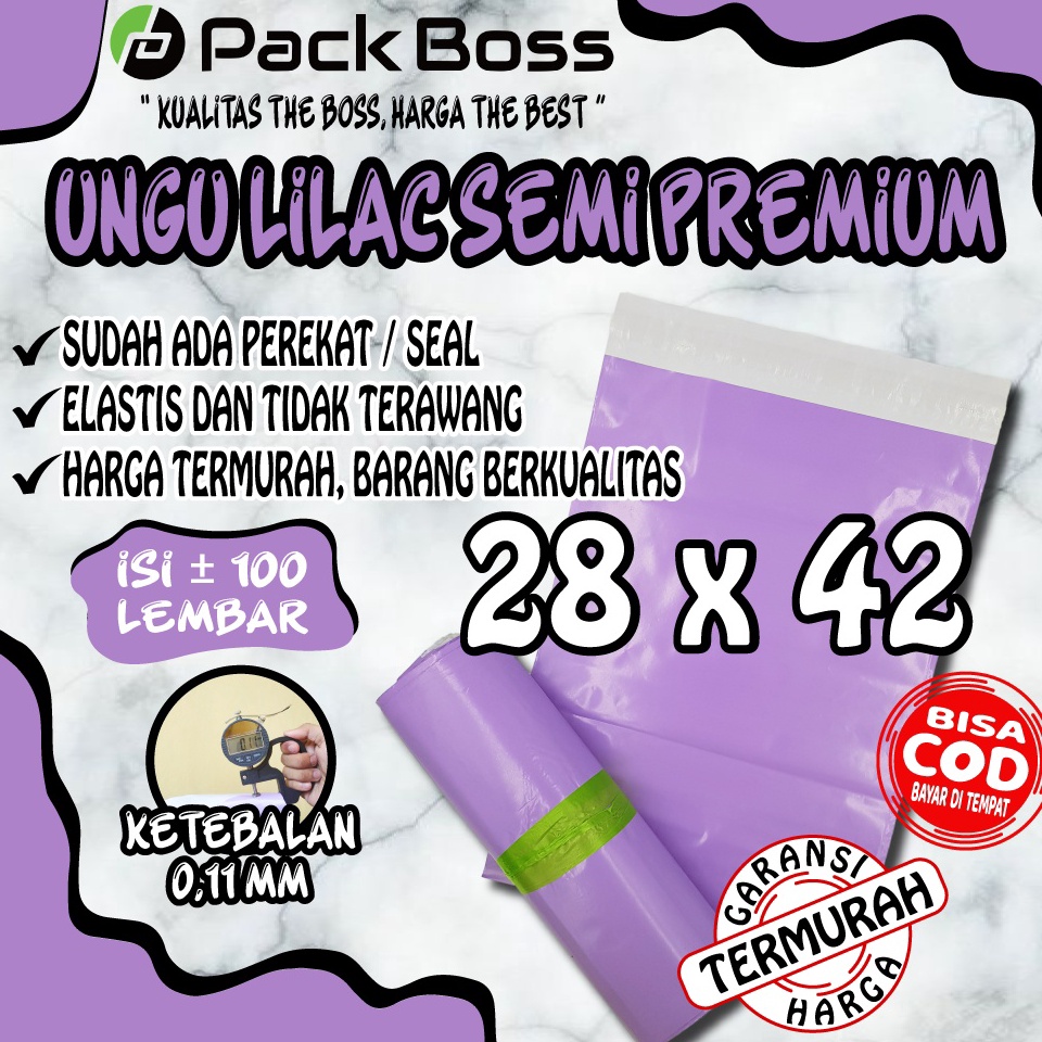 

28x42 UNGU LILAC SEMI PREMIUM POLYMAILER PACKAGING ONLINE ADA PEREKAT b NE9