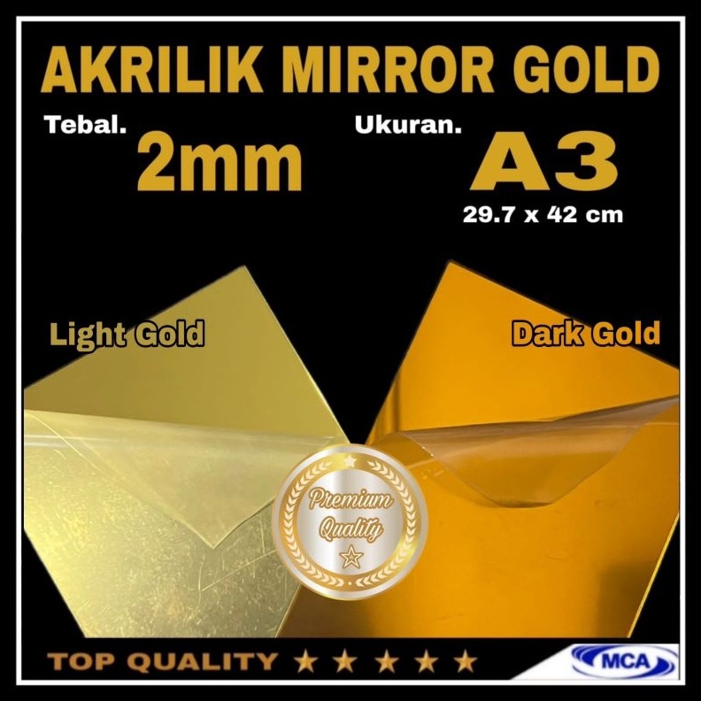 

AKRILIK LEMBARAN GOLD MIRROR A3 Acrylic Mirror Gold Laser cutting x G3B2