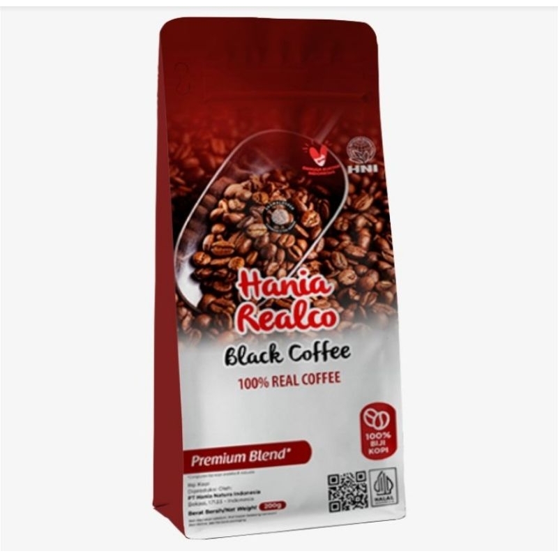 

Realco Black Coffee Premium Blend 100% Biji Kopi Arabica & Robusta Isi 200 Gram