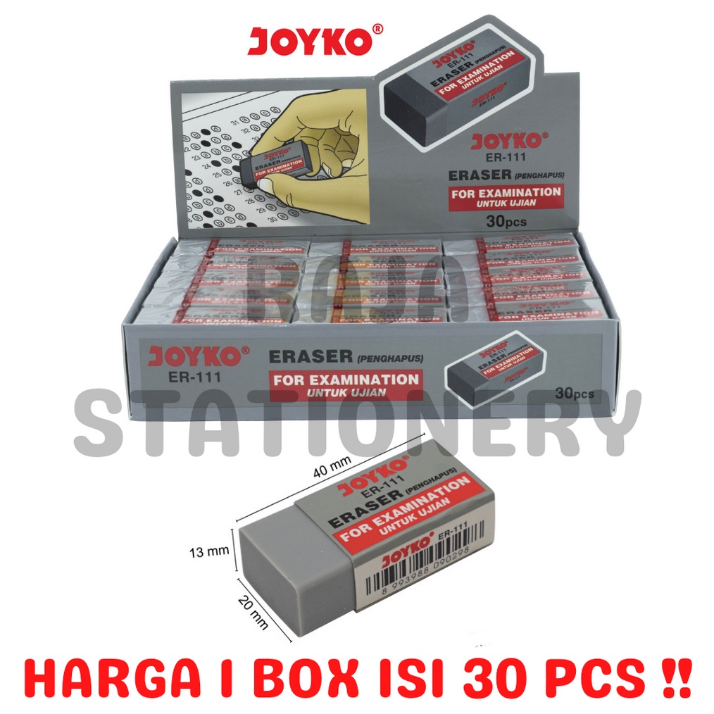 

JOYKO ERASER DUST FREE PENGHAPUS JOYKO ULANGAN PENGHAPUS UJIAN BERSIH EBTA ER111 BERSIH PACK BOX 3PCS m U1H6