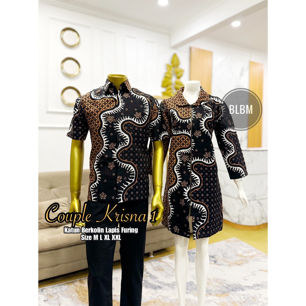 Couple Batik Sarimbit Kode Krisna 1 & 2 by Batik Lanang Mamez Batik Lontara Batik Makassar