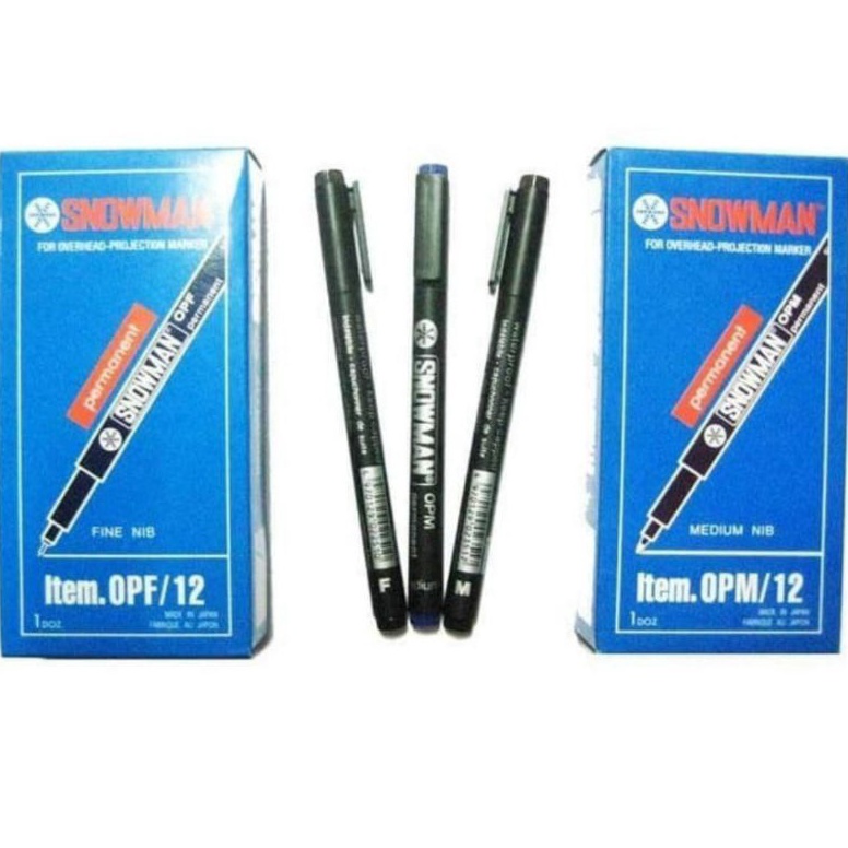 

Spidol snowman permanent OHP F dan OHP M 1pak12pcs w B6M4
