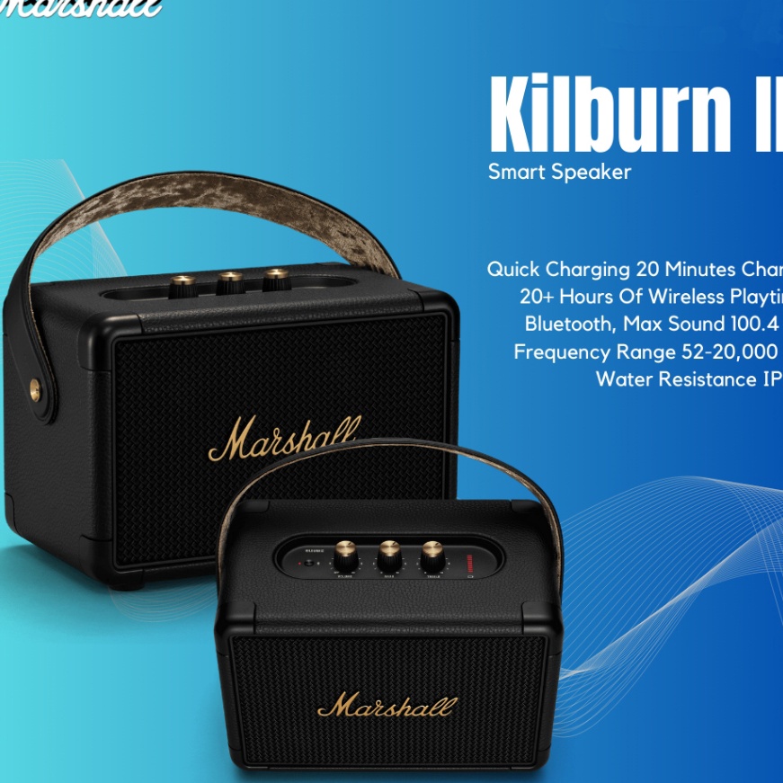 KI3 Original Marshall Kilburn II Portable Bluetooth Speaker Outdoor Wireless Bluetooth Home Audio ME