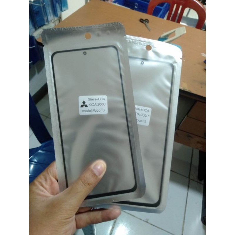 Kaca Lcd kaca depan touchscreen POCO F3 gorilla Glass plus lem Oca