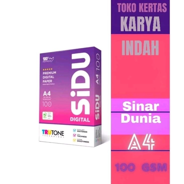 

Sinar Dunia Sidu 100 GSM A4 kertas printing dan photocopy paper
