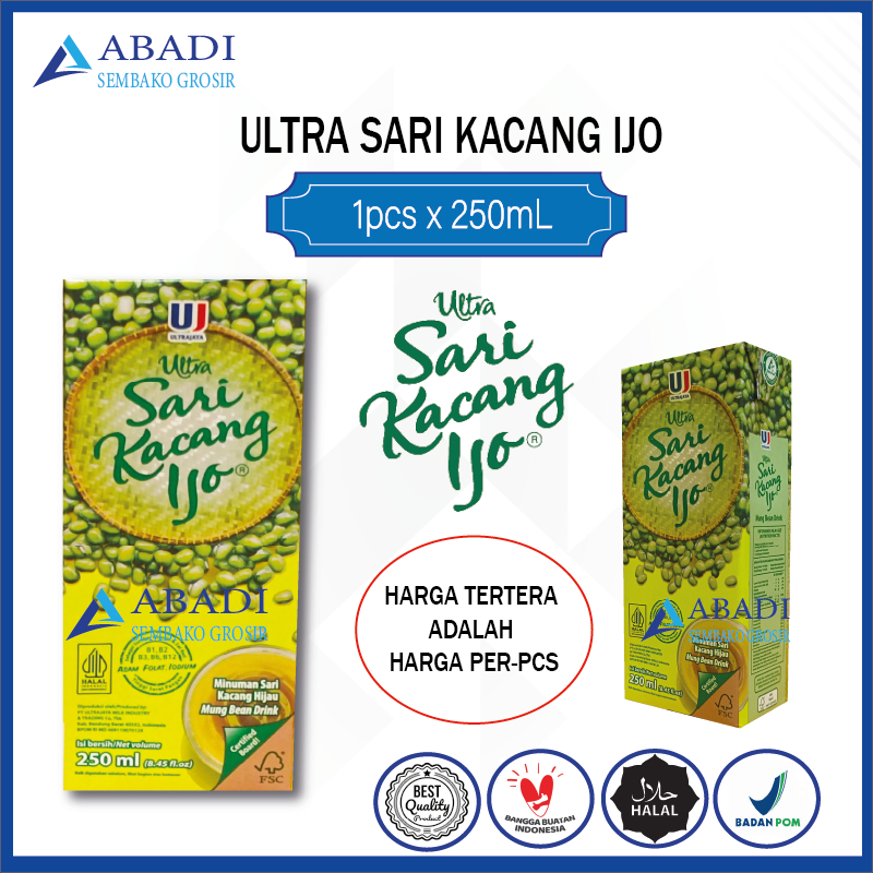 

Ultra Sari Kacang Ijo / Hijau UHT - Minuman Alami Herbal 250ml