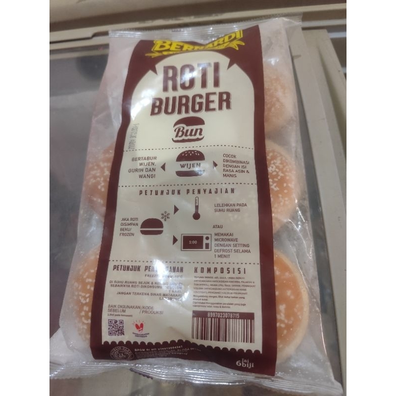 

BERNARDI ROTI BURGER ISI 6 BUN WIJEN BERTABUR WIJEN GURIH DAN WANGI COCOK DIKOMBINASIKAN DENGAN ISI RASA ASIN DAN MANIS FROZEN FOODS ENAK LAZIZ MURAH TOP TERLARIS THE BEST BAGUS HALAL SANGAT COCOK UNTUK TAMBAHAN BEKAL ANAK SEKOLAH PEKANBARU DAN SEKITARNYA