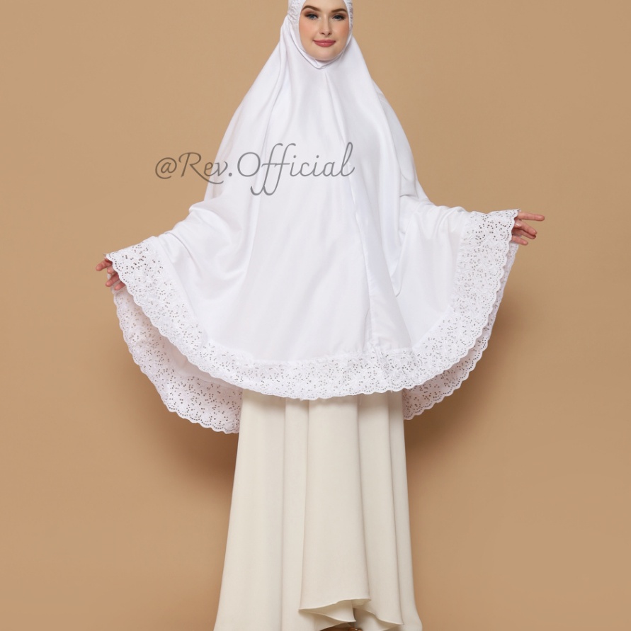 murah Bergo Kantong Wanita Putih Polos Super Jumbo  Perlengkapan Haji dan Umroh