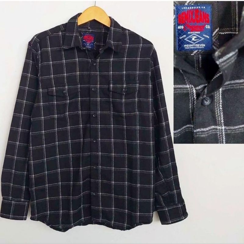 Kemeja Flanel Remix Jeans Kemeja Flanel Dewasa Kemeja Pria