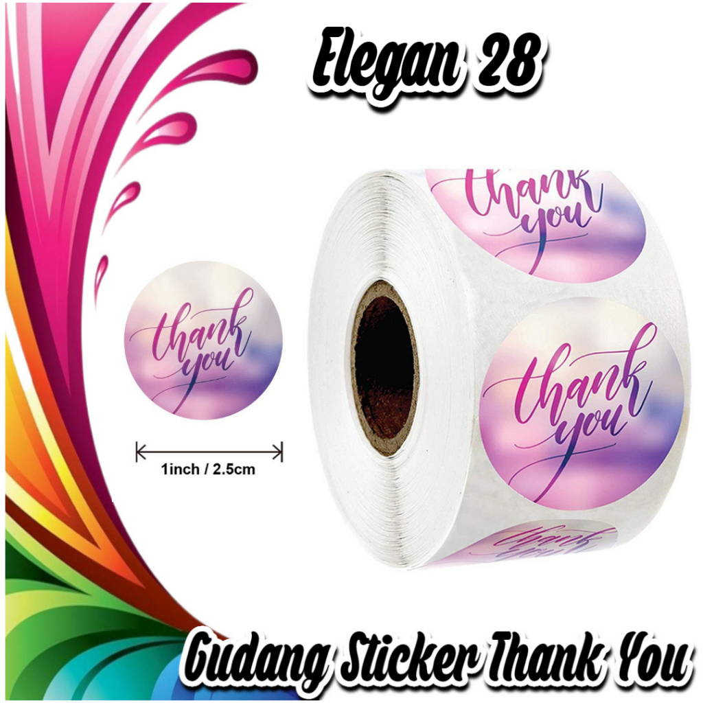 

STICKER THANK YOU STICKER TERIMA KASIH TINGGAL KUPAS & TEMPEL WARNA CERAH TAJAM (ELEGAN 28)