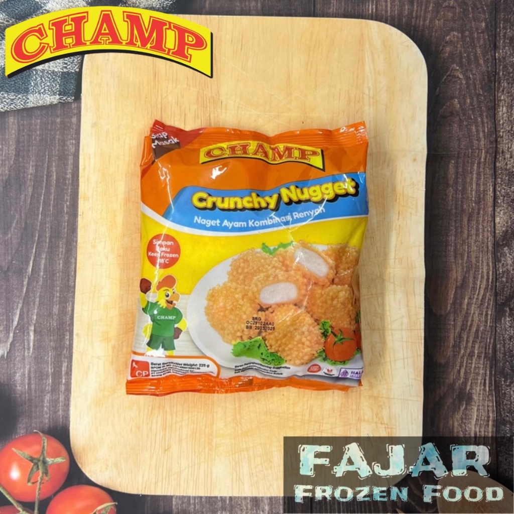 

CHAMP CHICKEN NUGGET CRUNCHY 225GR | CHAMP NAGET AYAM 225GR