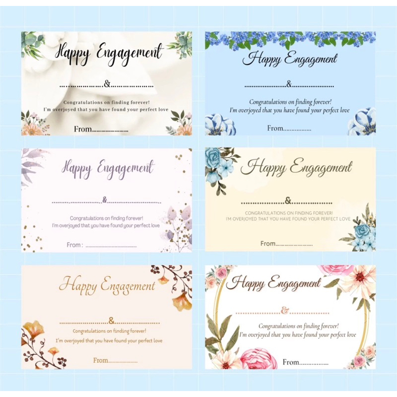 kartu ucapan Happy wedding Happy aniversary Happy engagement & Happy birthday / Kartu Ucapan I Blank