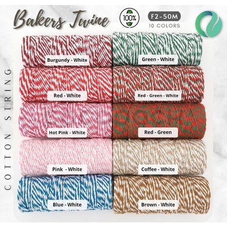 Bakers Twine Benang Ikat Katun Hias Tali Warna 2mm 50M