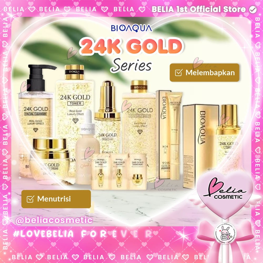 ❤ BELIA ❤ BIOAQUA 24K Gold Series | Facial Cleanser | Toner | Gentle Makeup Remover | Serum | Cream 