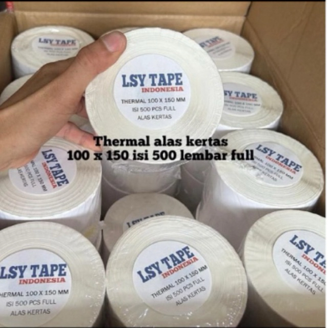 

kertas thermal 100x150 Lasy Tape A6 isi 100 lembar