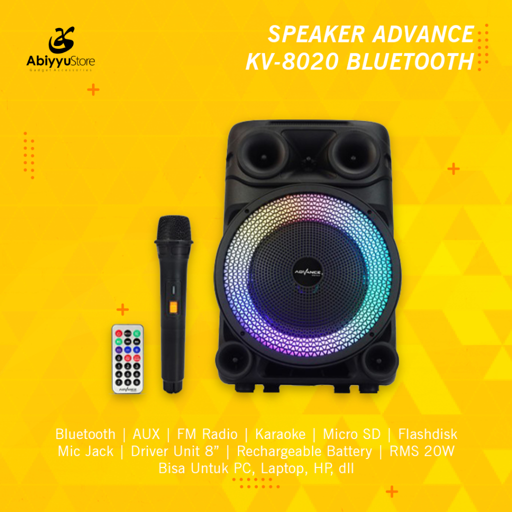 Speaker Bluetooth Advance KV-8020 Karaoke Komputer PC Laptop HP