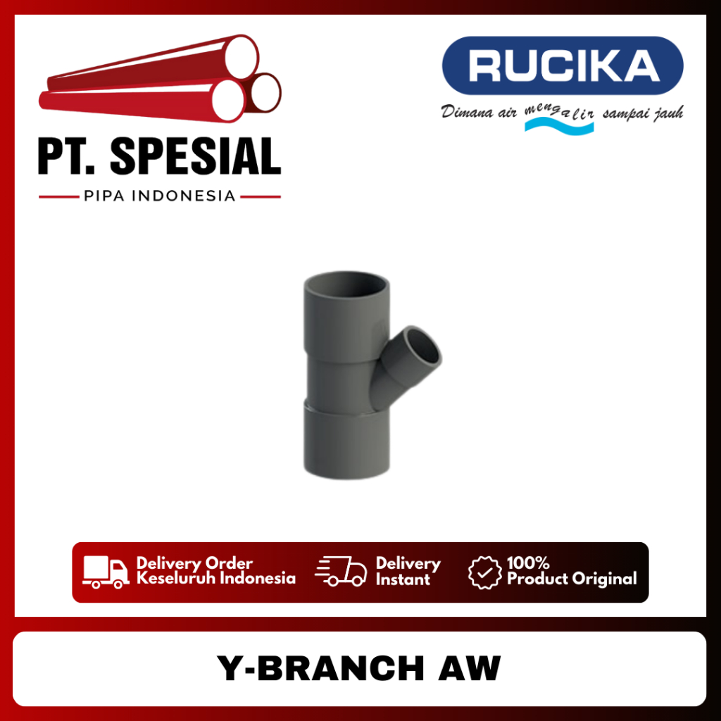 Tee Y AW 3 Inch PVC Rucika / Vlok Tee Y PVC / Y-Branch PVC / Y Branch AW - 07