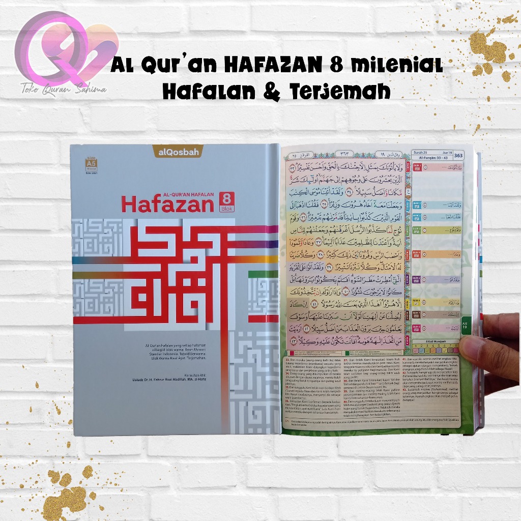 Alquran Hafalan Kecil Ukuran B6 Quran Hafazan Milenial 8 Blok Al quran Terjemah