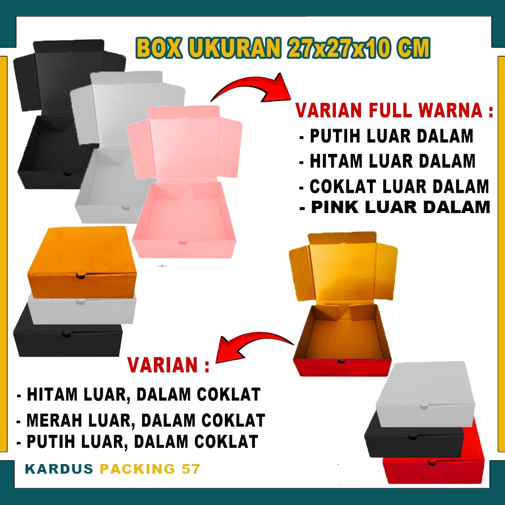 

(PAKET 5 PCS) Kardus 27x27x10 Cm/Box Hampers/Box baju/Tempat Kotak Kue / Box Hoodie / Box T-Shirt