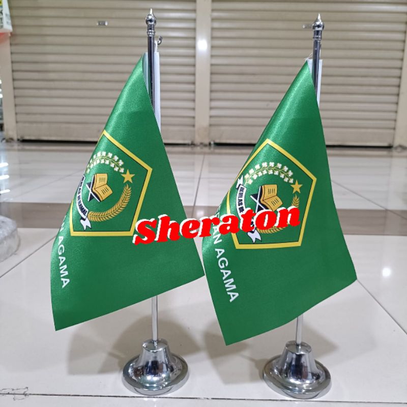 

tiang stenlis meja+bendera KEMENAG