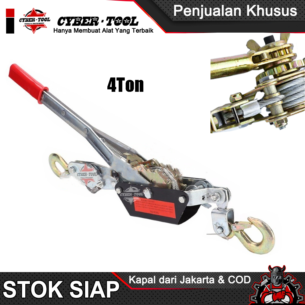 Hand Puller Rachet Tracker Hand Takel 4 TON - Katrol Sling - Hand Winch Offroad - Hoist Takel - Trek